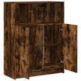 Sideboard with LED Smoked Oak 77x34x100 cm Engineered Wood 852149