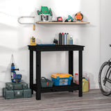 Work Bench Black 80x50x80 cm Solid Wood Pine 822500
