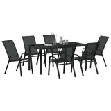 Garden Dining Set 7 pcs Black Powder-coated Steel 3379118