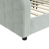 Day Bed without Mattress Light Grey 90x190 cm Single Velvet 354074