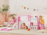 7 in 1 Toddler Slide Set with Basketball Hoop, Climbing Frame, Telescope, Drawing Board, Storage T3398P378994