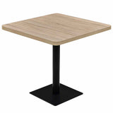 Bistro Table MDF and Steel Square 80x80x75 cm Oak Colour 245614