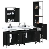 4 Piece Bathroom Furniture Set Black Engineered Wood 3214810