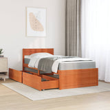 Bed with Drawers and Mattress Wax Brown 90x190 cm Single Solid Wood Pine 3281921