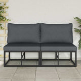 Outdoor Furniture 2 Piece Black and Anthracite Metal 42008026