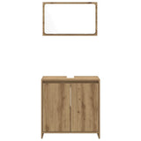2 Piece Bathroom Furniture Set Artisan Oak Engineered Wood 856068