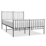 Metal Bed Frame without Mattress with Footboard Black 120x190cm 350879