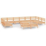 13 Piece Garden Lounge Set Solid Wood Pine 3083459