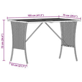 Garden Table with Acacia Wood Top Beige 105x75x72 cm Poly Rattan 4104140