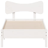 Bed Frame without Mattress White 100x200 cm Solid Wood Pine 3328239