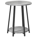 Side Table Set with Shelf 2 pcs Grey Sonoma and Black 869705