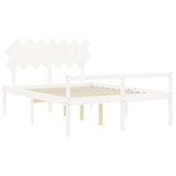 Senior Bed without Mattress White 140x190 cm Solid Wood 3195527