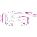 Basin Shelf Wall Mounted Steel and Solid Wood Oak 3302559