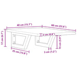 Basin Shelf Wall Mounted Steel and Solid Wood Oak 3302559