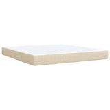 Box Spring Bed with Mattress Cream 180x200 cm Fabric 3285972