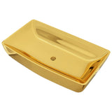 Wash Basin 71x38x13.5 cm Ceramic Gold 143480