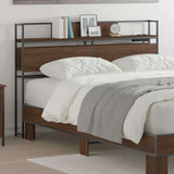 Storage Headboard with Shelf Brown oak 120 cm Engineered wood 859634