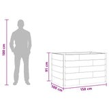 Garden Raised Bed Brown 150 x 100 x 91 cm 42039003
