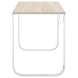 Computer Desk White and Oak 110x60x73 cm Engineered Wood 30202