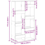 Bookcase Grey Sonoma 100x33x175 cm Engineered Wood 3309407