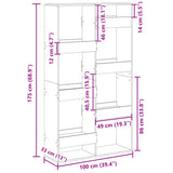 Bookcase Grey Sonoma 100x33x175 cm Engineered Wood 3309407