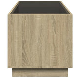 ZNTS Coffee Table with Infinity LED Sonoma Oak 70x50x50 cm 847660