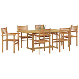 Garden Dining Set 7 pcs Brown Solid Teak Wood 3375778