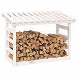 Firewood Rack White 108x64.5x78 cm Solid Wood Pine 822443