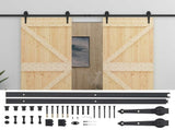 Sliding Door 2 pcs 80 x 210 cm Solid Pine Wood 3444869