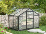 6 x 4ft Polycarbonate Greenhouse, Large Walk-In Green House with Slide Door and Window, Garden T3398P377664