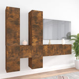 7 Piece TV Cabinet Set Smoked Oak Engineered Wood 3120296