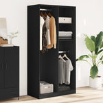 Wardrobe Black 100x50x200 cm Engineered Wood 3307766