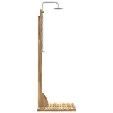 Outdoor Shower 225 cm Solid Acacia Wood and Stainless Steel 903109