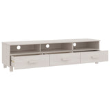 TV Cabinet HAMAR White 158x40x40 cm Solid Wood Pine 340473