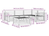 Outdoor Sofa Set 5 pcs Natural Solid Acacia Wood 3374779