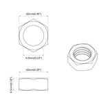 Nut 9574 pcs Silver M6 x 10 mm Iron 864603