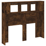 LED Headboard Smoked Oak 120x18,5x103,5 cm Engineered Wood 837341