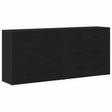 Sideboard Black Oak 160 x 33 x 70 cm Engineered Wood 3333083