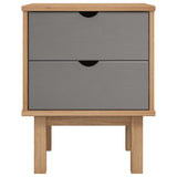 Bedside Cabinet OTTA Brown&Grey 45x39x57 cm Solid Wood Pine 348577