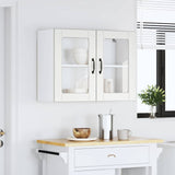 Kitchen Wall Cabinet with Glass Door Lucca White Engineered Wood 853847