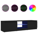 TV Cabinet with LED Lights Black 140x40x36 cm 804293