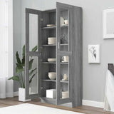 Vitrine Cabinet Grey Sonoma 82.5x30.5x185 cm Engineered Wood 815622
