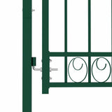 Fence Gate EMMEN with Spikes Steel 103x147 cm Green 146377