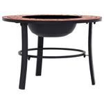 Mosaic Fire Pit Terracotta 68cm Ceramic 46719