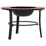 Mosaic Fire Pit Terracotta 68cm Ceramic 46719