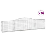Arched Gabion Baskets 20 pcs 400x30x80/100 cm Galvanised Iron 3146863