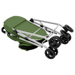 2-Layers Folding Dog Stroller Green 83x48x97 cm Oxford Fabric 172207