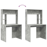 Desk with Shelf Concrete Grey 91 x 50 x 149 cm Engineered Wood 869261