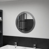 Wall Mirror Silver Acrylic Crystal, Tempered Glass 60 cm Diameter 249449