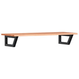 Basin Shelf Wall Mounted Steel and Solid Wood Oak 3302571